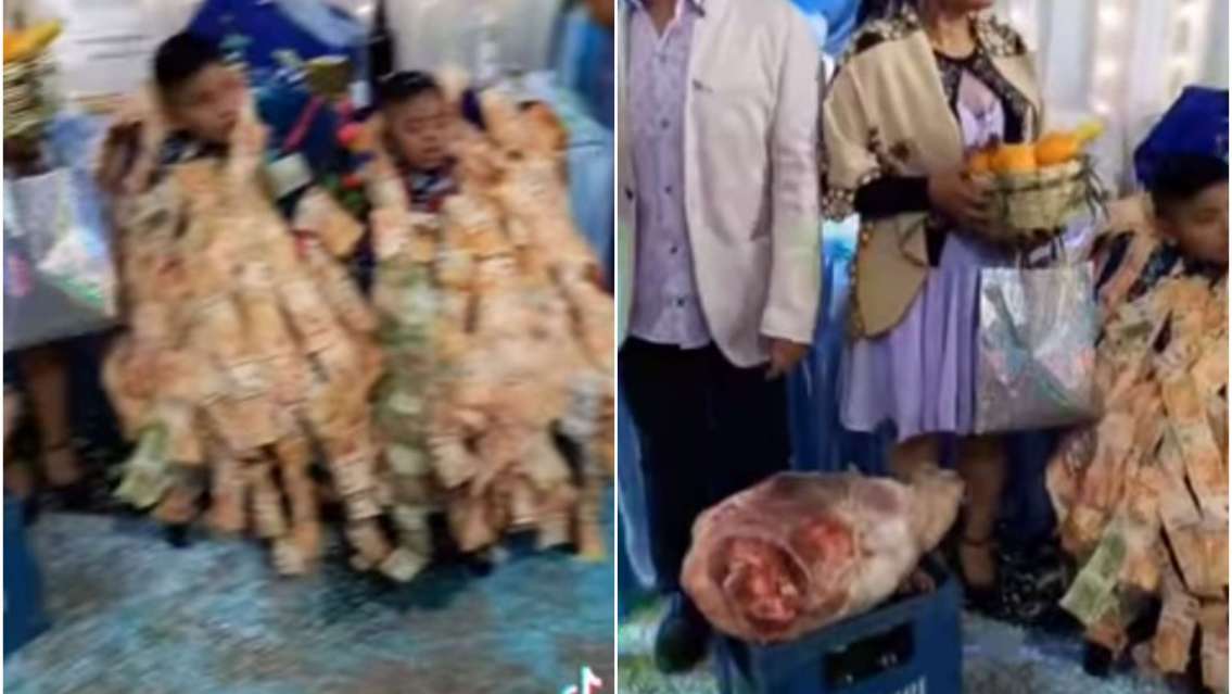 Bautizaron a dos nenes bolivianos en Jujuy: Les dieron miles de dólares y dos lechones