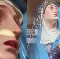 Conmoción: una imagen de la virgen comenzó a llorar y sorprendió a todos