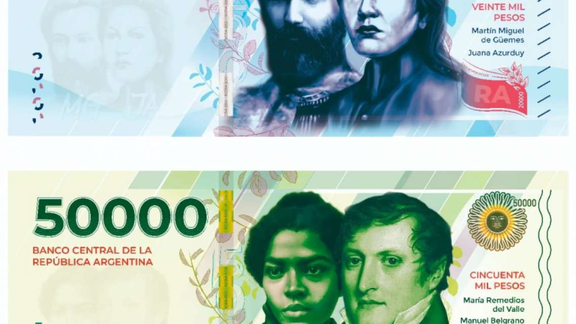 El 2024 arrancaría con nuevos billetes de $20,000 y $50,000 