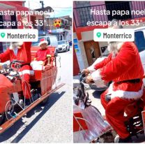 Papá Noel se bancó el calor y sorprendió a todos en Monterrico