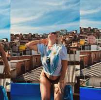 La arriesgada foto de Wanda Nara en una favela de Brasil que causa furor en las redes