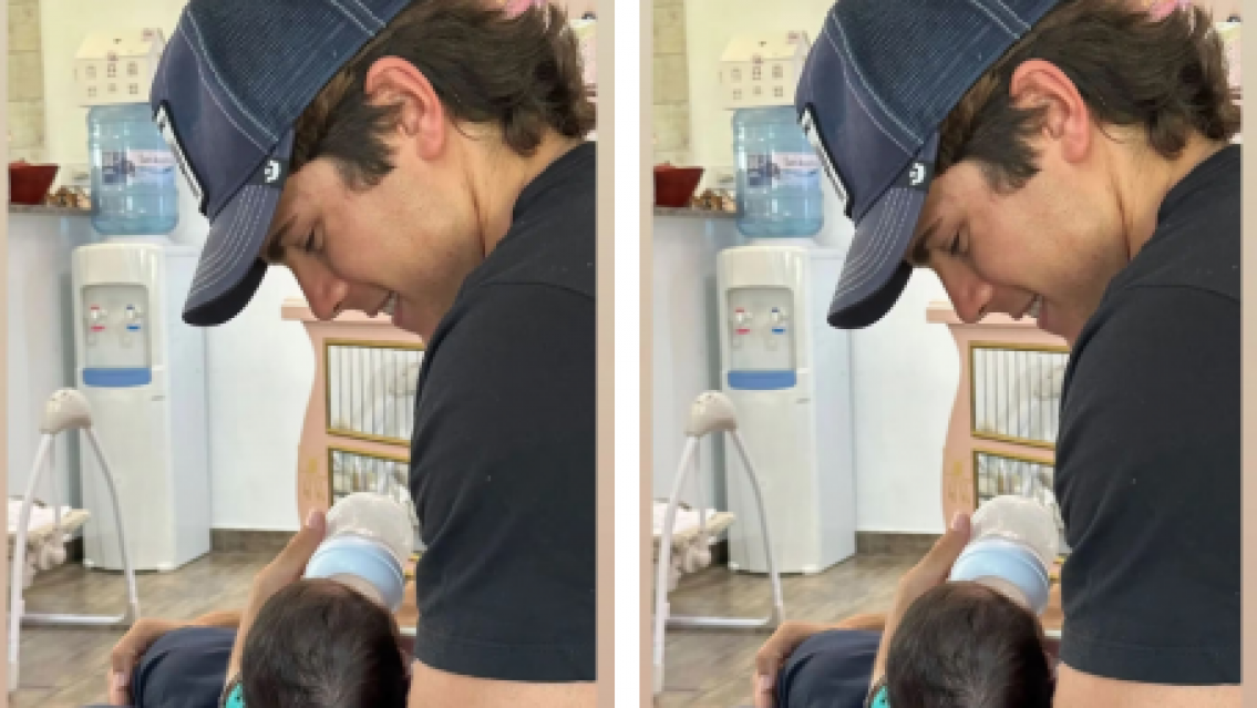 Nadie más crack que "el Primo", Marcos Ginocchio fue a conocer a las gemelas de Daniela y Thiago