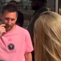 Esa carita! Así se puso Messi cuando vio a Sofi Martínez en Miami 