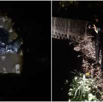 Parejita se cayó al canal: iban en moto junto a su bebé