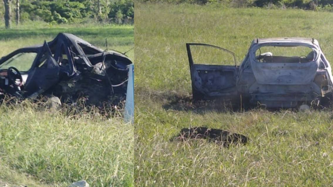 Borracho al volante, chocó de atrás a un auto, se prendió fuego y el conductor murió