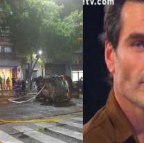 Terrible vuelco y choque: destrozaron la camioneta de Hernán Drago 