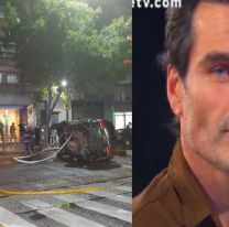 Terrible vuelco y choque: destrozaron la camioneta de Hernán Drago 