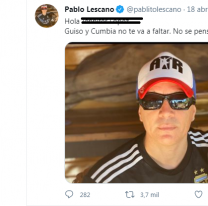Pablito Lescano tiroteando en Twitter, mirá a quién apuntó